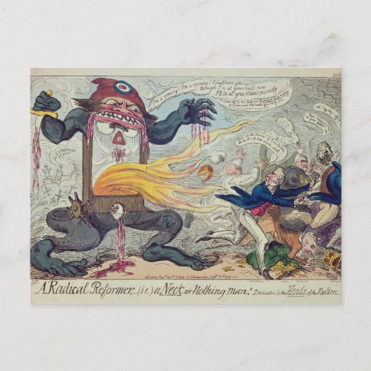 Een radicale Reformer, een nek of niets Man Briefkaart (Voorkant)