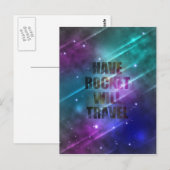 een raket zal reizen briefkaart (Voorkant / Achterkant)