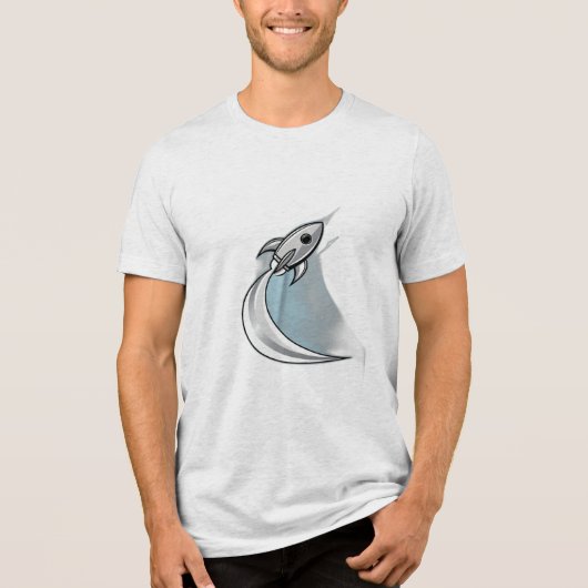 Een raketlancering Tri-Blend shirt (Voorkant)