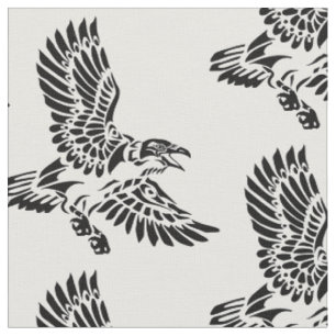 Een raven in de vlucht. Amerikaanse indianentotem Stof