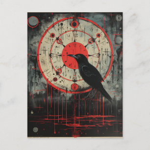 Een Raven Red Black Horror Art Briefkaart
