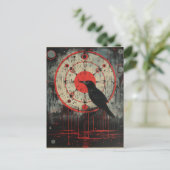 Een Raven Red Black Horror Art Briefkaart (Staand voorkant)