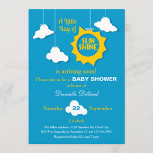 Een Ray Sunshine Baby shower Invitation Kaart