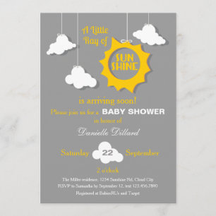 Een Ray Sunshine Baby shower Invitation Kaart