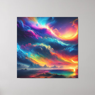 Een razende symfonie van kleur canvas afdruk