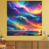 Een razende symfonie van kleur canvas afdruk (Insitu (Woonkamer))