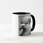 Een realistisch, zwart-wit duikpatroon. mok (Voorkant rechts)