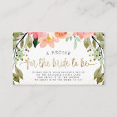 een recept voor de bride informatiekaartje (Voorkant)