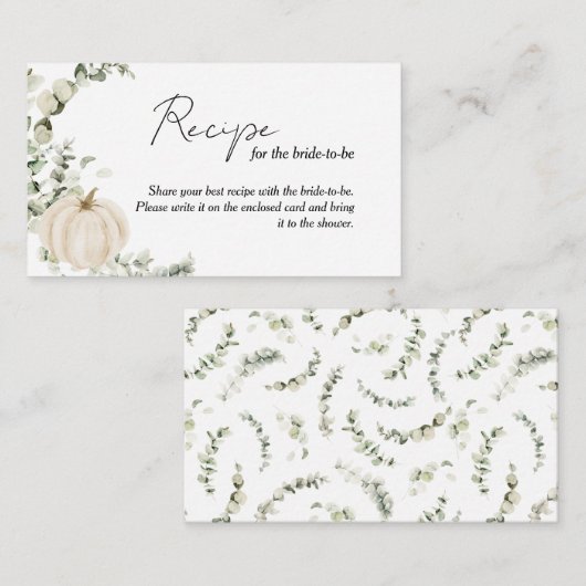 Een recept voor de bruid om te trouwen Bruidsfeest Informatiekaartje (Voorkant / Achterkant)