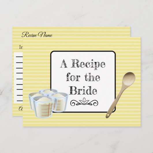 Een recept voor de bruidbruidenkaart briefkaart (Voorkant / Achterkant)