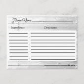 Een recept voor de bruidbruidenkaart briefkaart (Achterkant)