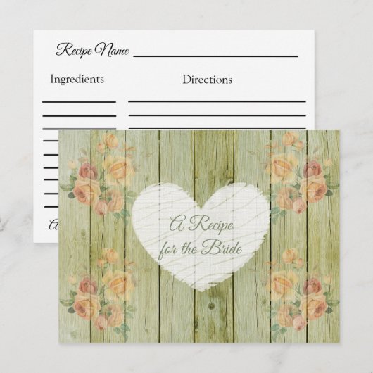Een recept voor de bruidbruidenkaart briefkaart (Voorkant / Achterkant)