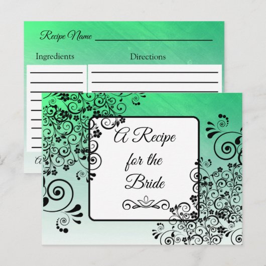 Een recept voor de bruidbruidenkaart briefkaart (Voorkant / Achterkant)