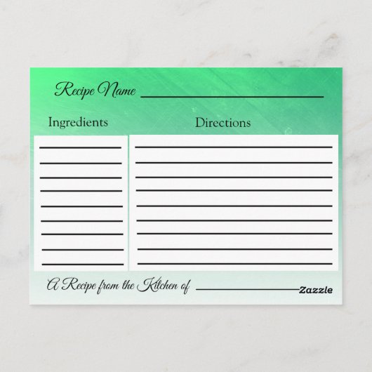 Een recept voor de bruidbruidenkaart briefkaart (Achterkant)