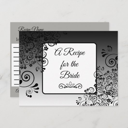 Een recept voor de bruidbruidenkaart briefkaart (Voorkant / Achterkant)