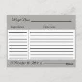 Een recept voor de bruidbruidenkaart briefkaart (Achterkant)