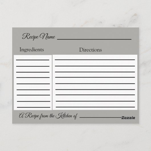 Een recept voor de bruidbruidenkaart briefkaart (Achterkant)