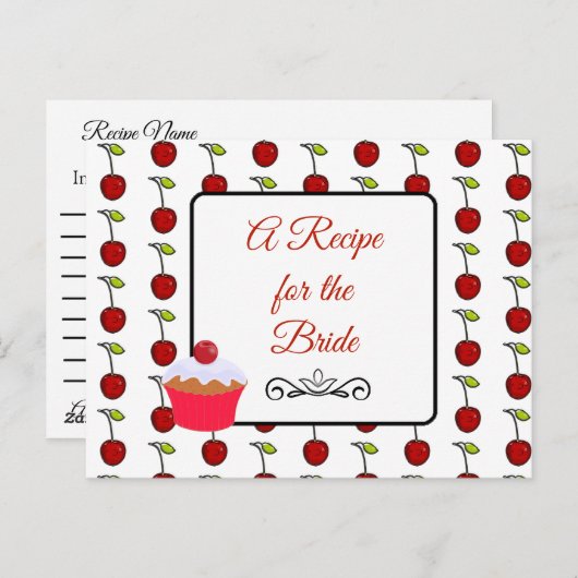 Een recept voor de bruidbruidenkaart briefkaart (Voorkant / Achterkant)