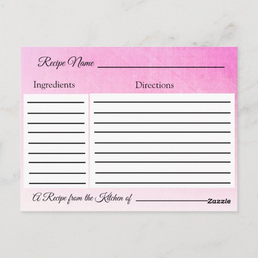 Een recept voor de bruidbruidenkaart briefkaart (Achterkant)