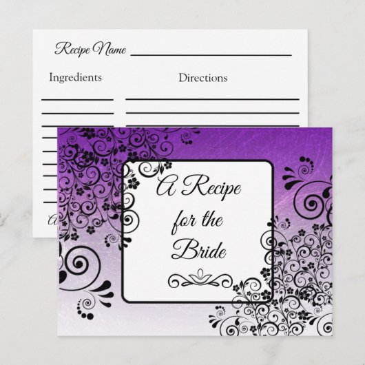 Een recept voor de bruidbruidenkaart briefkaart (Voorkant / Achterkant)