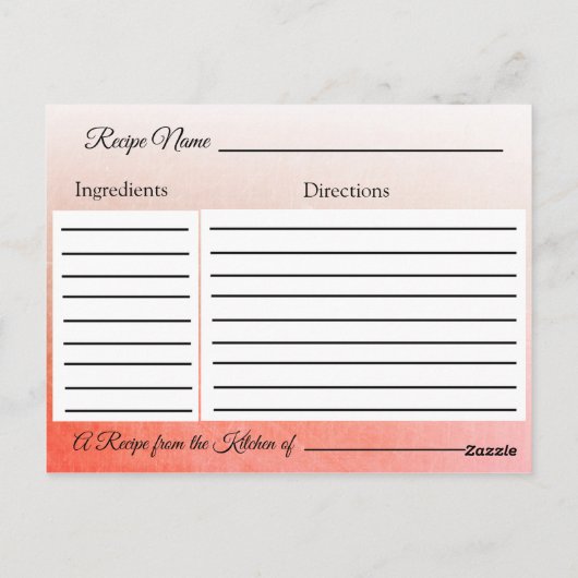 Een recept voor de bruidbruidenkaart briefkaart (Achterkant)