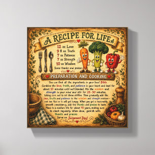 Een recept voor het leven Christelijk inspirerend Canvas Afdruk