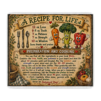 Een recept voor het leven Grappig Inspirerend Glas Snijplank