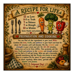 Een recept voor levens christelijke inspiratiepost perfect poster