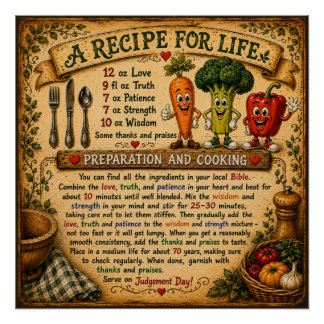 Een recept voor levens christelijke inspiratiepost perfect poster