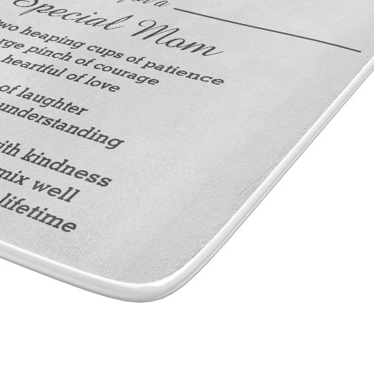 Een receptie voor een speciale moeder snijplank (Hoek)