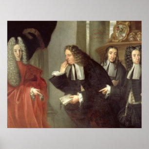 Een rechter en drie advocaten, Venetian School (ol Poster