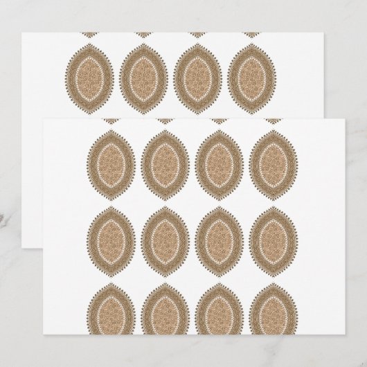 Een rechthoekig tapijt met een ingewikkelde geomet bedankkaart (Voorkant / Achterkant)