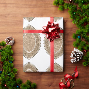 Een rechthoekig tapijt met een ingewikkelde geomet cadeaupapier