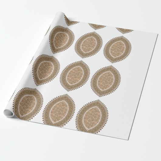 Een rechthoekig tapijt met een ingewikkelde geomet cadeaupapier (Uitgerold)