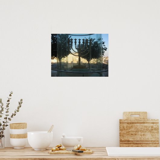Een reconstructie van de menorah van de tempel poster (Keuken)