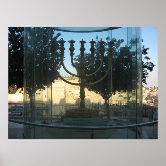 Een reconstructie van de menorah van de tempel poster (Voorkant)
