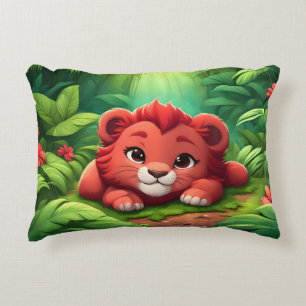 Een Red Lion Cub in het Oerwoud Accent Kussen