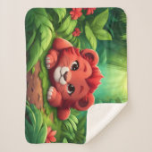 Een Red Lion Cub in het Oerwoud Sherpa Deken (Voorkant)
