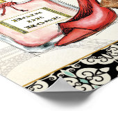 Een Red Shoe, een fles parfum en blush Powder Poster (Hoek)