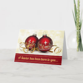 Een redder is geboren kerst ornament geboorte feestdagen kaart