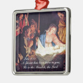 Een redder is geboren Luke 2, kerstnativiteit Metalen Ornament (Links)