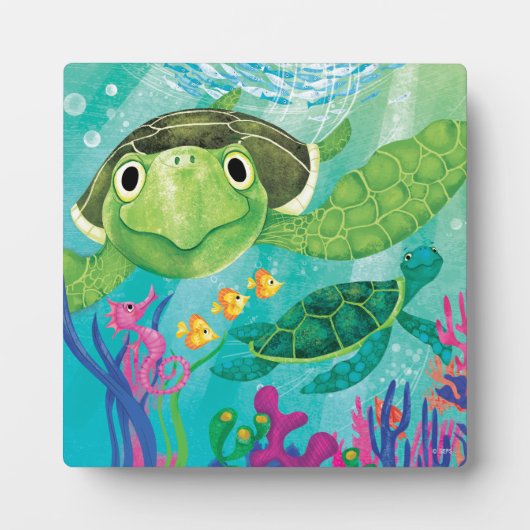 Een redding van een zeeschildpad fotoplaat (Voorkant)