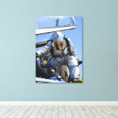 Een reddingsboor wordt uitgevoerd in de cockpit canvas afdruk (Insitu (Houten vloer))