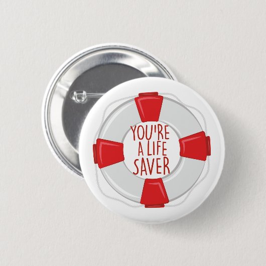 Een reddingsspaarder ronde button 5,7 cm (Voorkant /achterkant)