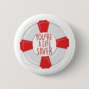 Een reddingsspaarder ronde button 5,7 cm