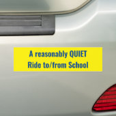 Een redelijk QUIET Ride naar/van schoolbord Bumpersticker (Op auto)