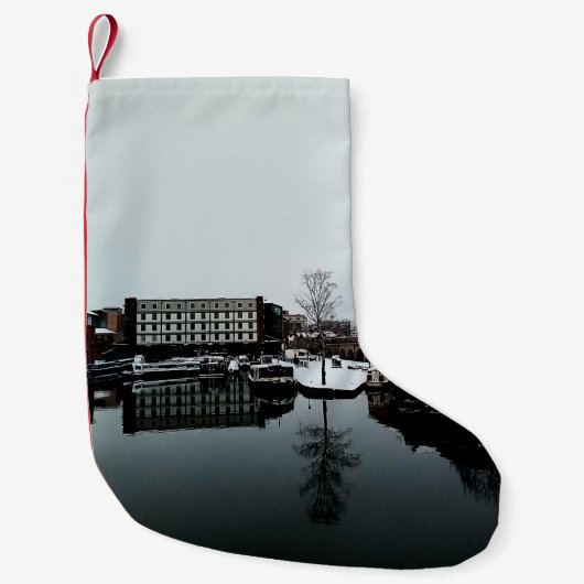 Een reflectie in het water kleine kerstsok (Voorkant)