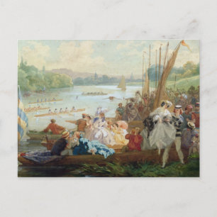 Een Regatta in Asnieres tijdens het Tweede Rijk Briefkaart