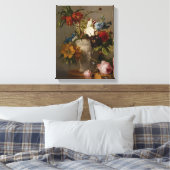 Een regeling met bloemen, 19e eeuw canvas afdruk (Insitu (Slaapkamer))
