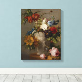 Een regeling met bloemen, 19e eeuw canvas afdruk (Insitu (Houten vloer))